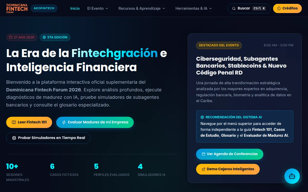 Dominicana Fintech Forum 2026 interactive platform by ADOFINTECH